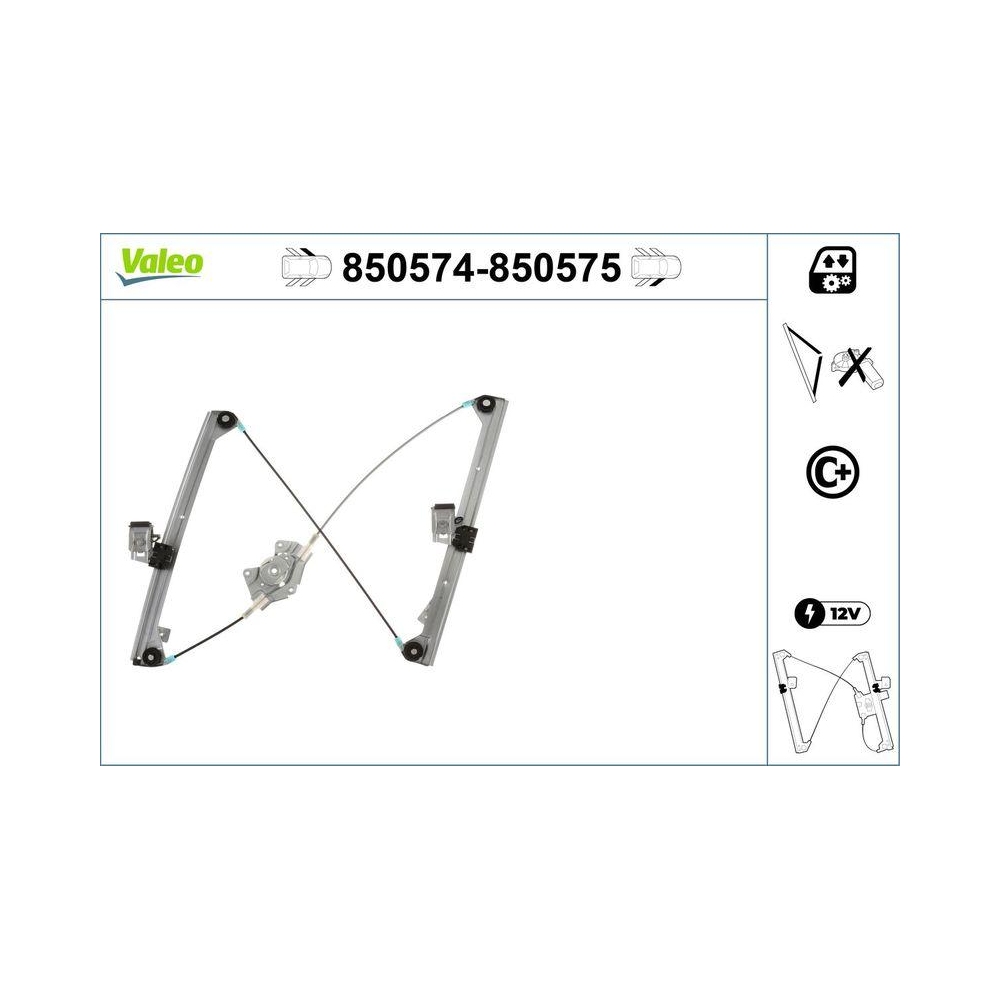 Fensterheber VALEO 850574 f&uuml;r SKODA VW, vorne links