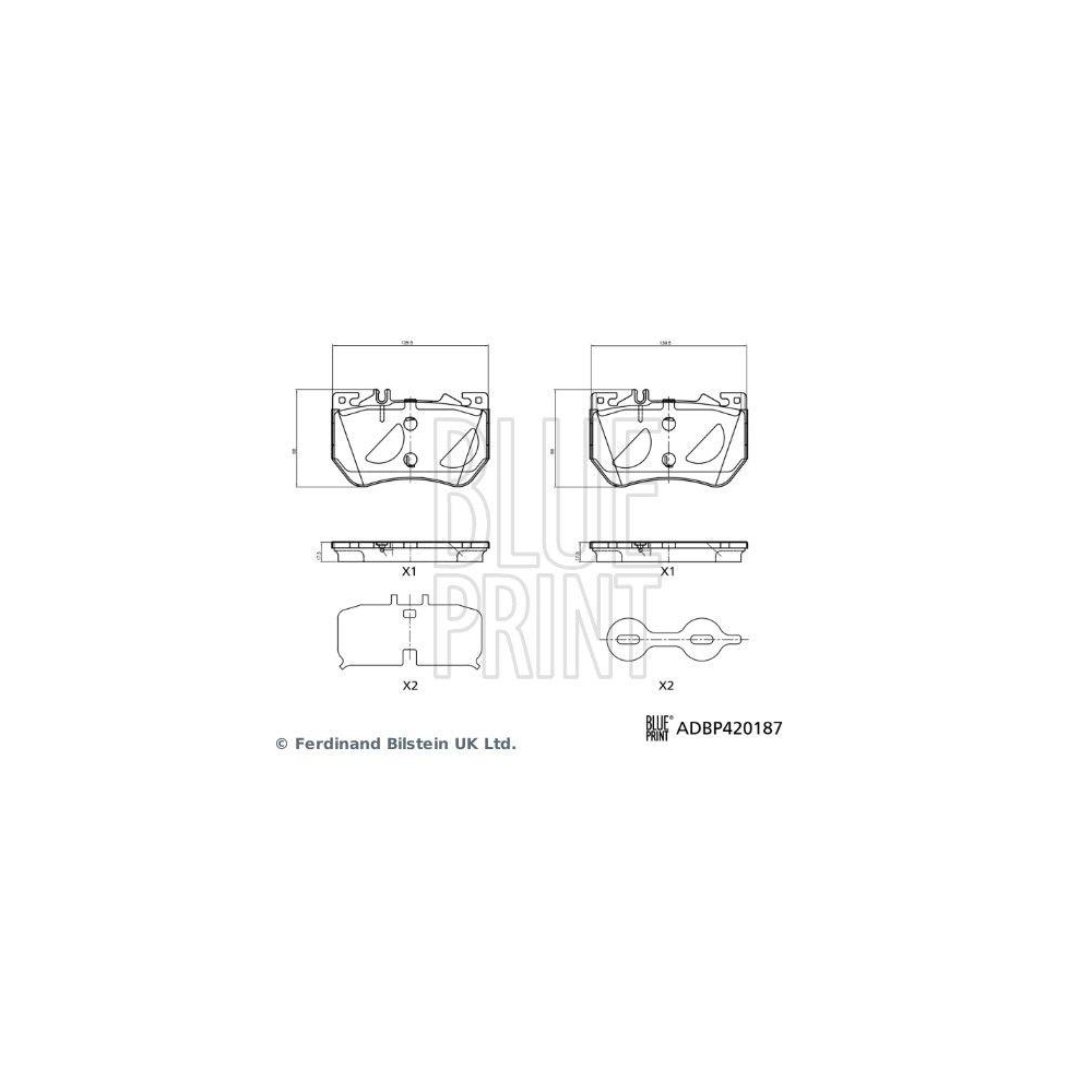 Bremsbelagsatz, Scheibenbremse BLUE PRINT ADBP420187 f&uuml;r MERCEDES-BENZ