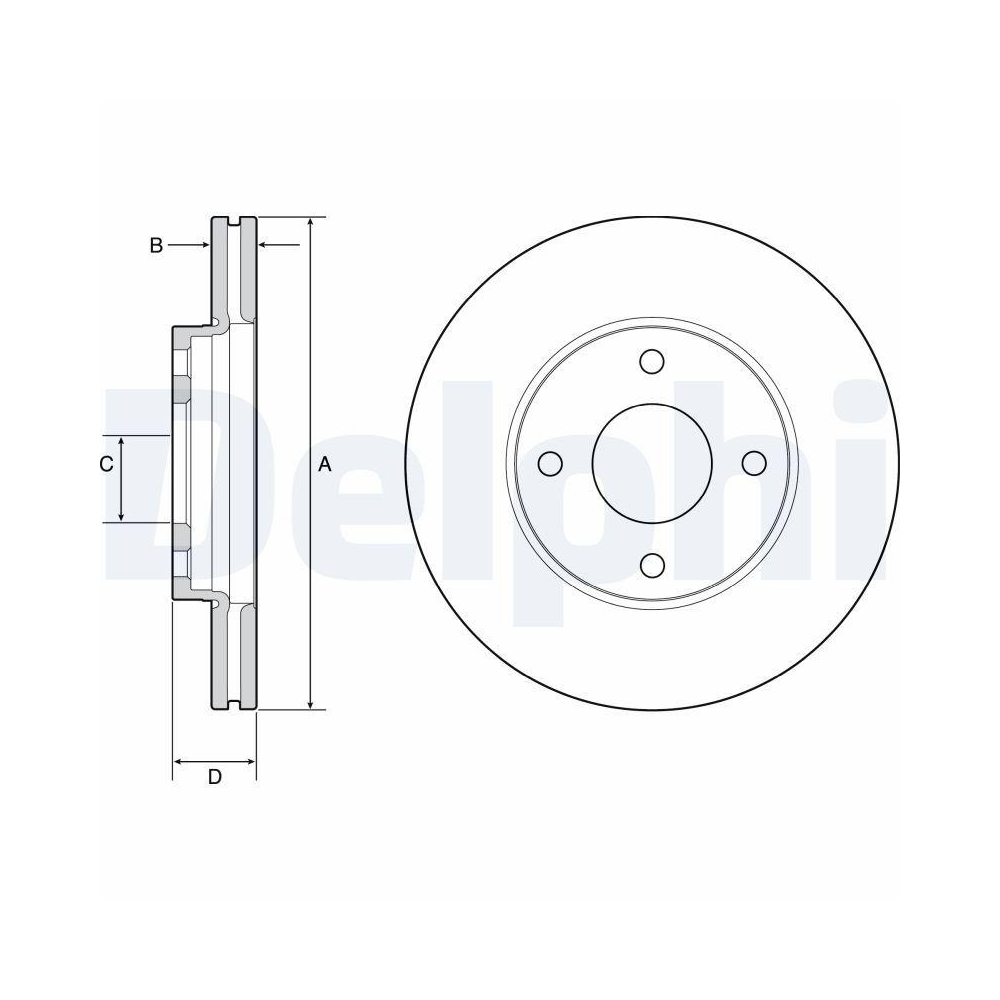 DELPHI BG4953C 2 St&uuml;ck Bremsscheiben f&uuml;r FORD, Vorderachse