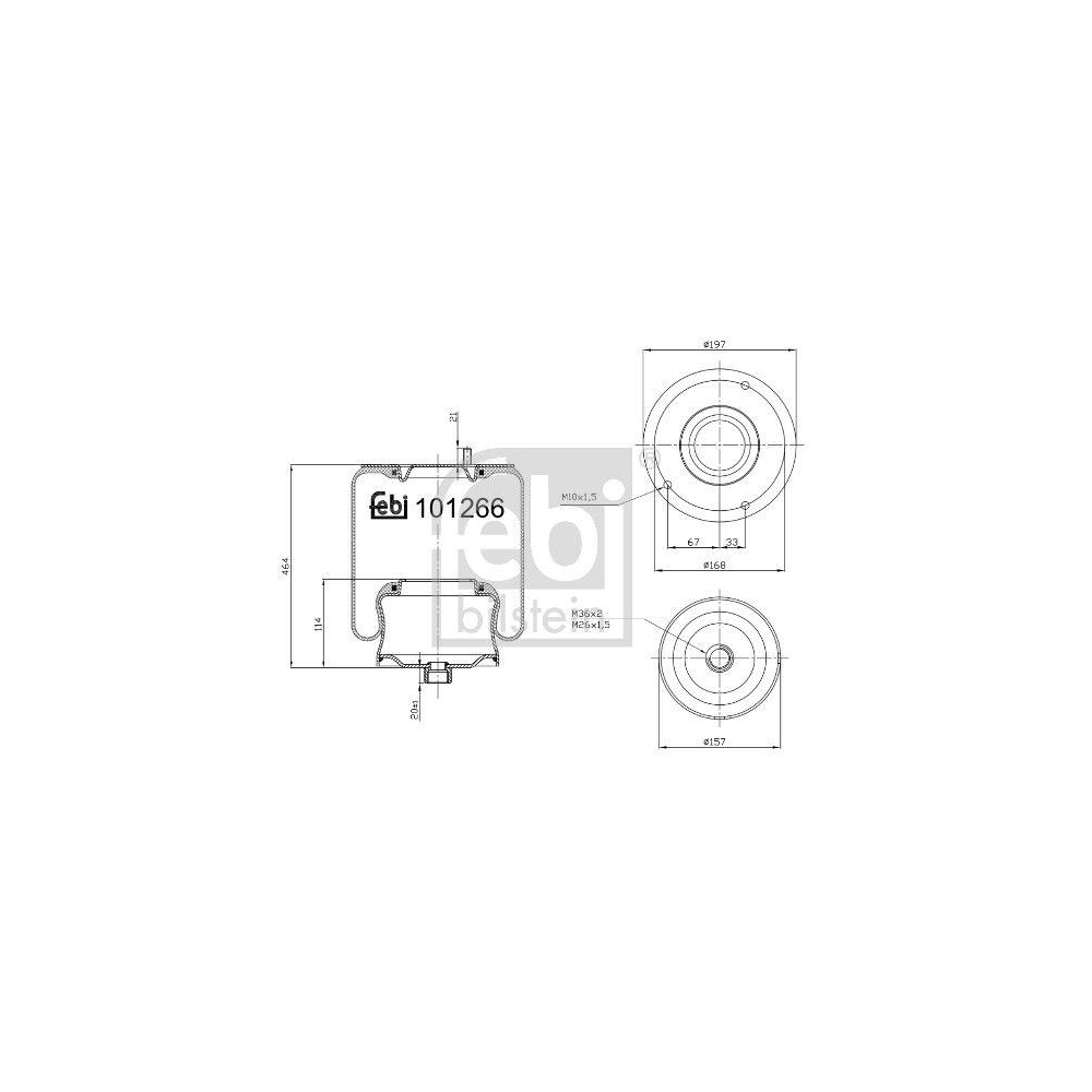 Federbalg, Luftfederung FEBI BILSTEIN 101266 für MERCEDES-BENZ EVOBUS