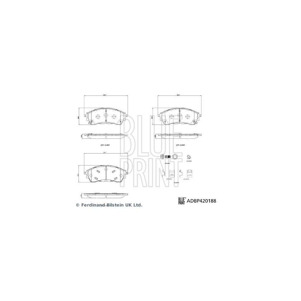 Bremsbelagsatz, Scheibenbremse BLUE PRINT ADBP420188 f&uuml;r FORD FORD MOTOR COMPANY