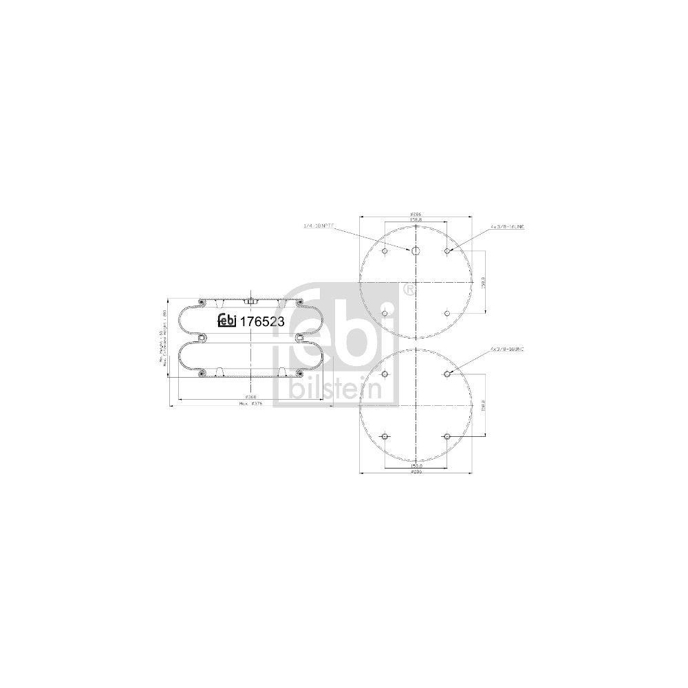 FEBI BILSTEIN Federbalg, Luftfederung 176523 für SAF