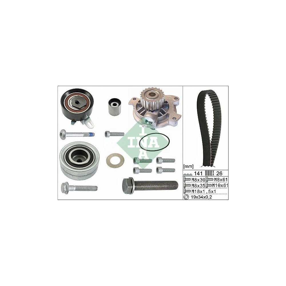 Wasserpumpe + Zahnriemensatz INA 530 0482 30 f&uuml;r AUDI SEAT SKODA VW
