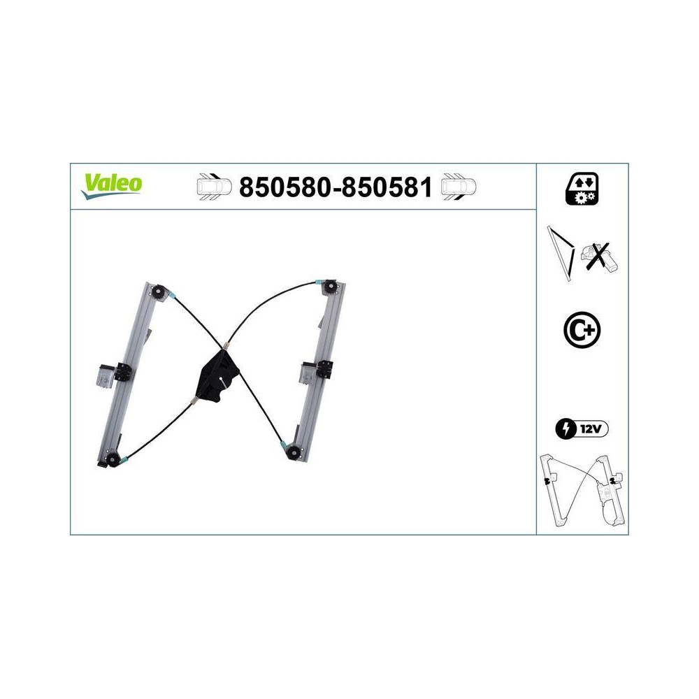 Fensterheber VALEO 850580 f&uuml;r SKODA, vorne links