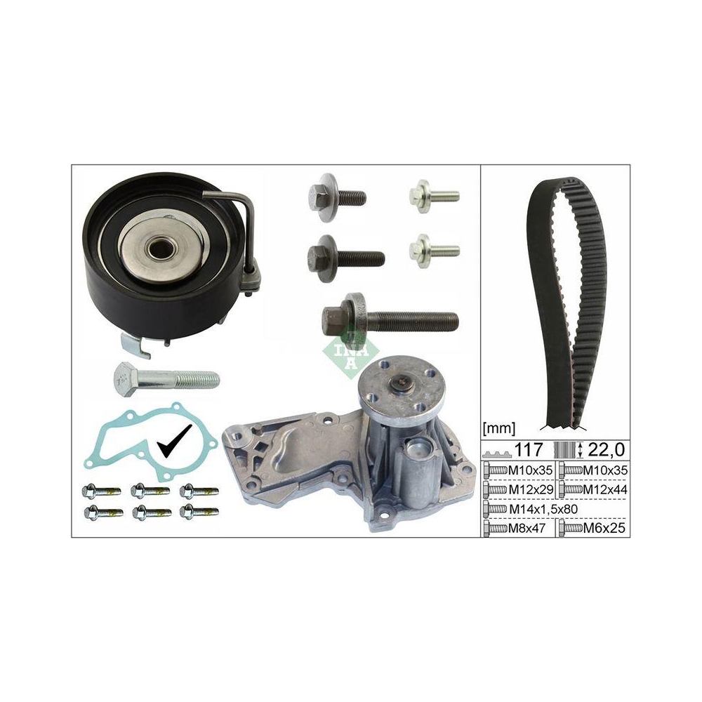 Wasserpumpe + Zahnriemensatz INA 530 0495 30 für FORD MAZDA VOLVO FORD (CHANGAN)