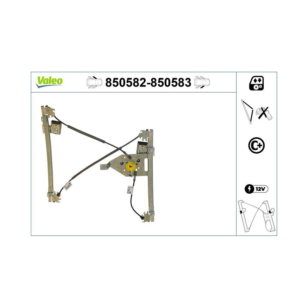Fensterheber VALEO 850582 f&uuml;r SKODA, vorne links