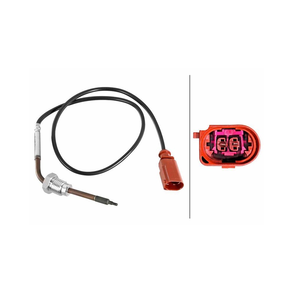 HELLA Sensor, Abgastemperatur 6PT 010 376-861 f&uuml;r AUDI, f&uuml;r Zylinder 5-8