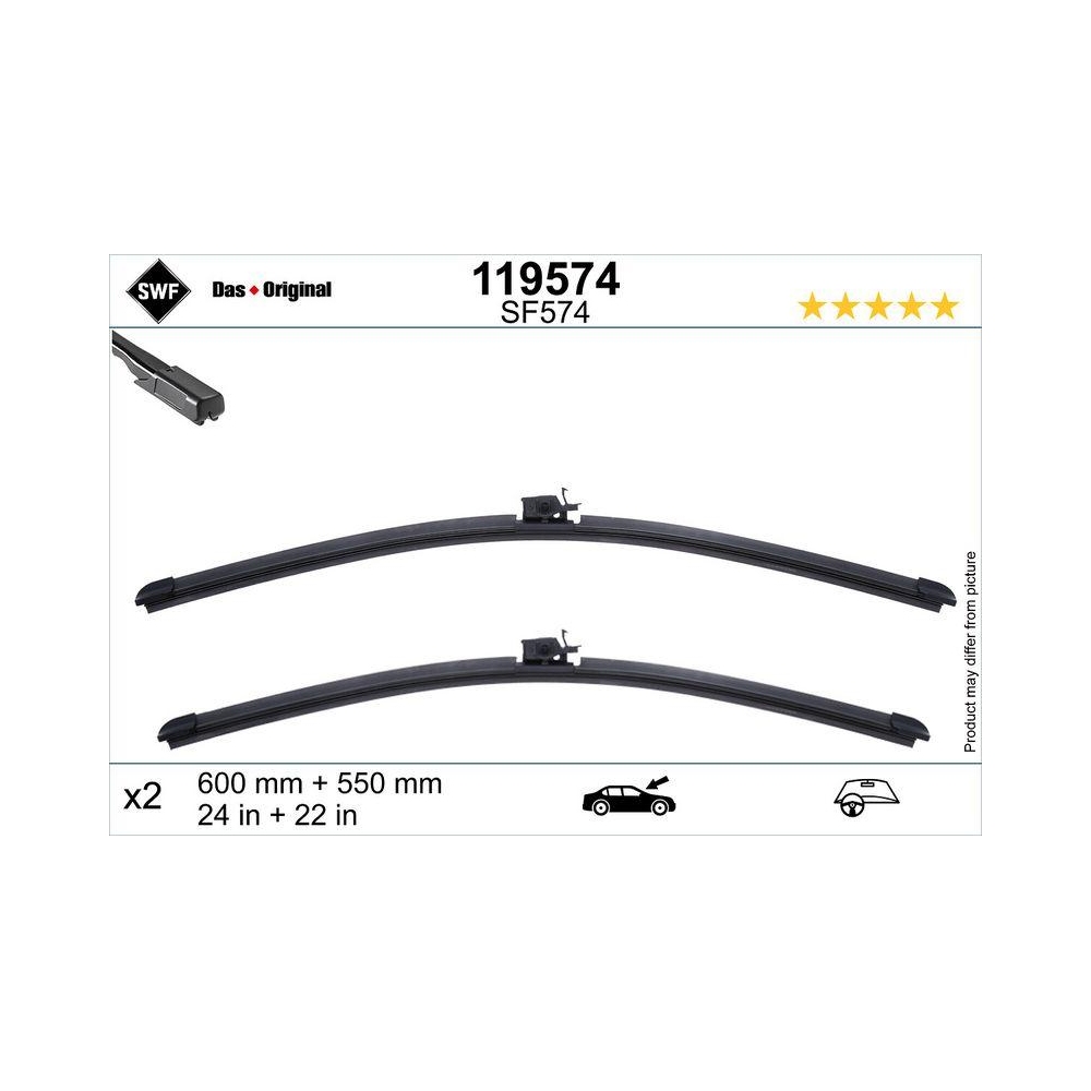 Wischblatt SWF 119574 DAS ORIGINAL SET für, vorne
