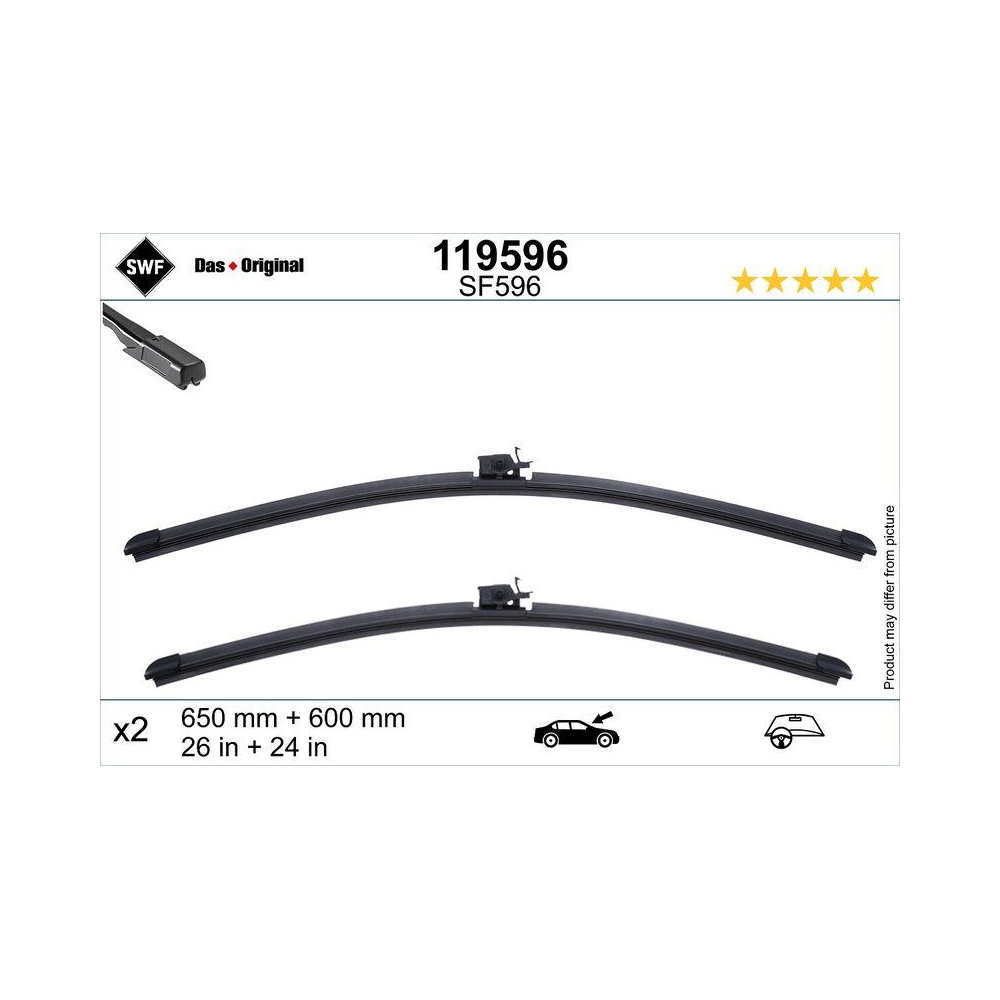 Wischblatt SWF 119596 DAS ORIGINAL SET für, vorne