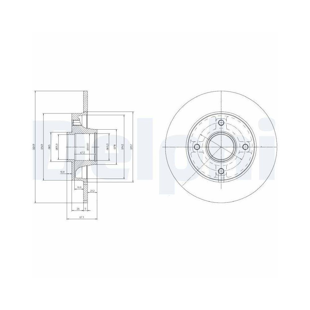 DELPHI BG9022RSC 2 St&uuml;ck Bremsscheiben f&uuml;r CITRO&Euml;N OPEL PEUGEOT VAUXHALL CITRO&Euml;N (DF-PSA)
