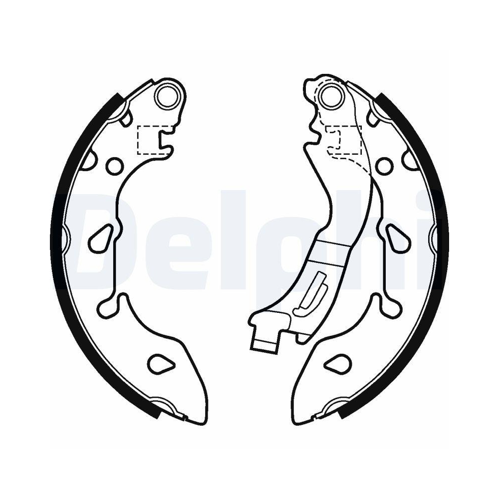 DELPHI LS2047 Bremsbackensatz f&uuml;r FIAT FORD CHEVROLET, Hinterachse