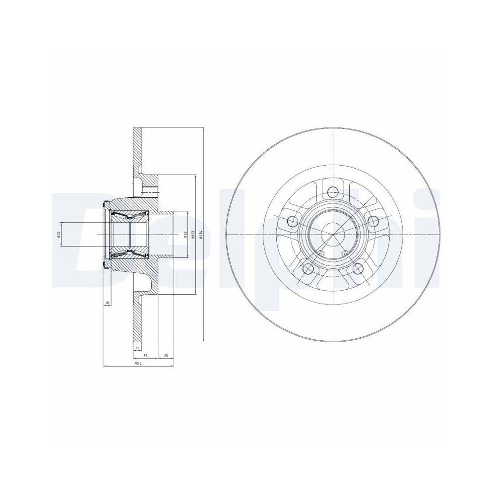 DELPHI BG9113RSC 2 St&uuml;ck Bremsscheiben f&uuml;r MERCEDES-BENZ NISSAN RENAULT, Hinterachse