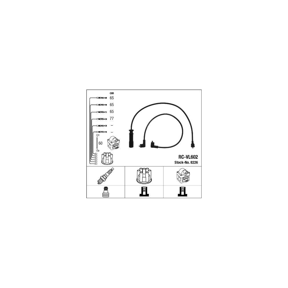Z&uuml;ndleitungssatz NGK 8226 f&uuml;r, f&uuml;r Fahrzeuge mit Z&uuml;ndverteiler