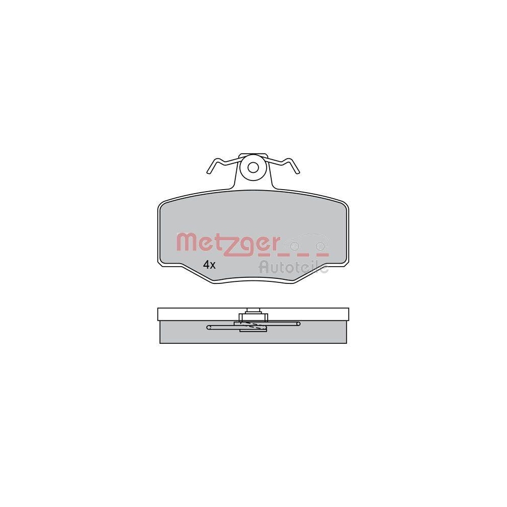 Bremsbelagsatz, Scheibenbremse METZGER 1170076 f&uuml;r NISSAN, Hinterachse