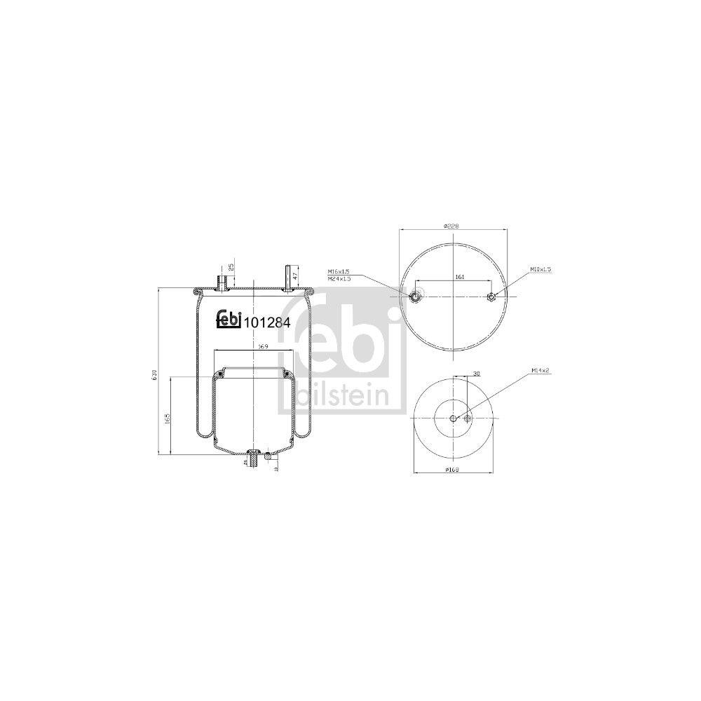 Federbalg, Luftfederung FEBI BILSTEIN 101284 für VOLVO, Hinterachse