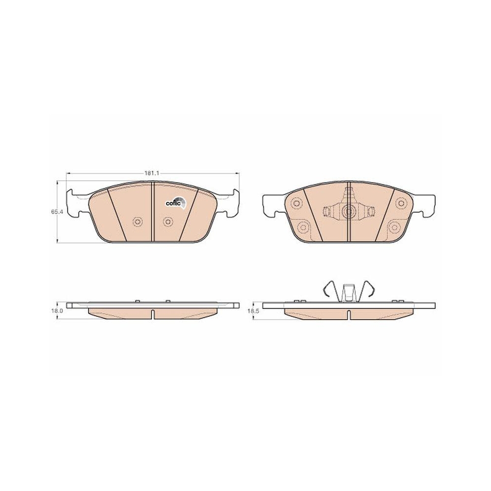 Bremsbelagsatz, Scheibenbremse TRW GDB2009 COTEC f&uuml;r FORD (CHANGAN), Vorderachse