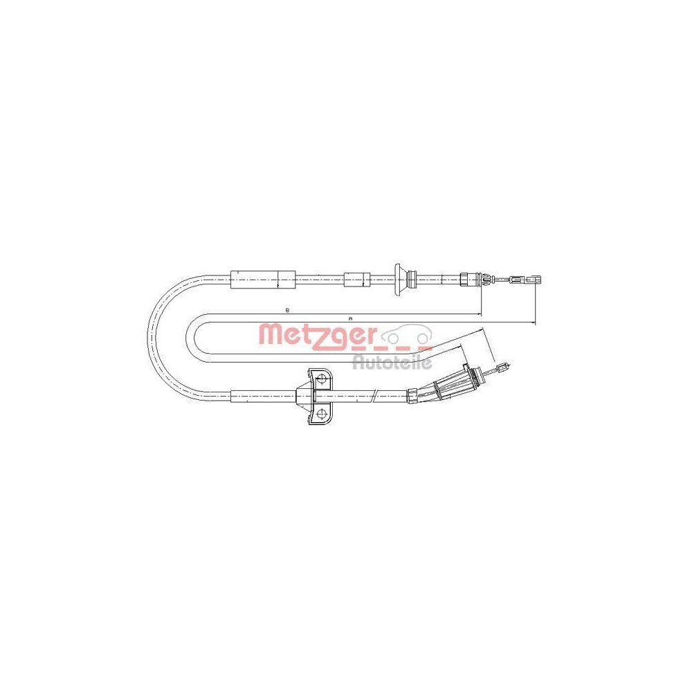 Seilzug, Feststellbremse METZGER 10.8065 f&uuml;r VOLVO, hinten links, hinten rechts