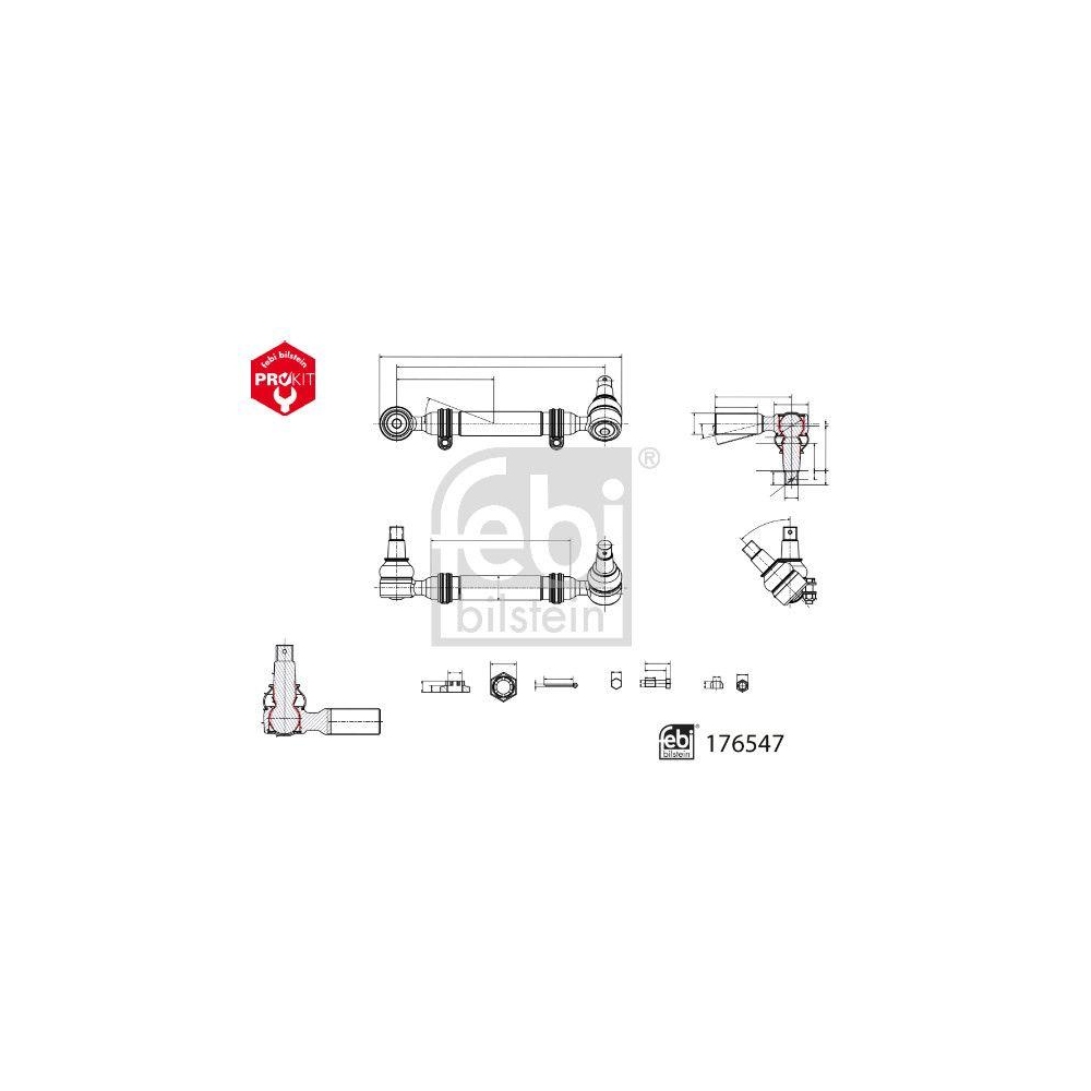 Spurstange FEBI BILSTEIN 176547 ProKit f&uuml;r MERCEDES-BENZ, Vorderachse
