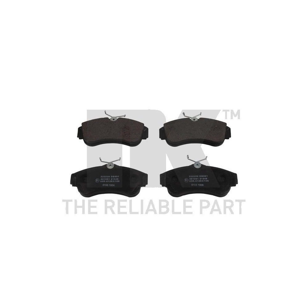 Bremsbelagsatz, Scheibenbremse NK 222220 f&uuml;r NISSAN, Vorderachse