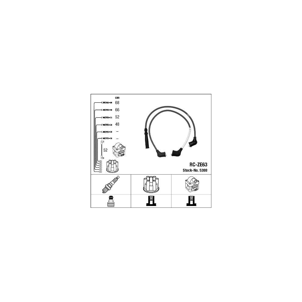 Zündleitungssatz NGK 5388 für MAZDA, für Fahrzeuge mit Zündverteiler