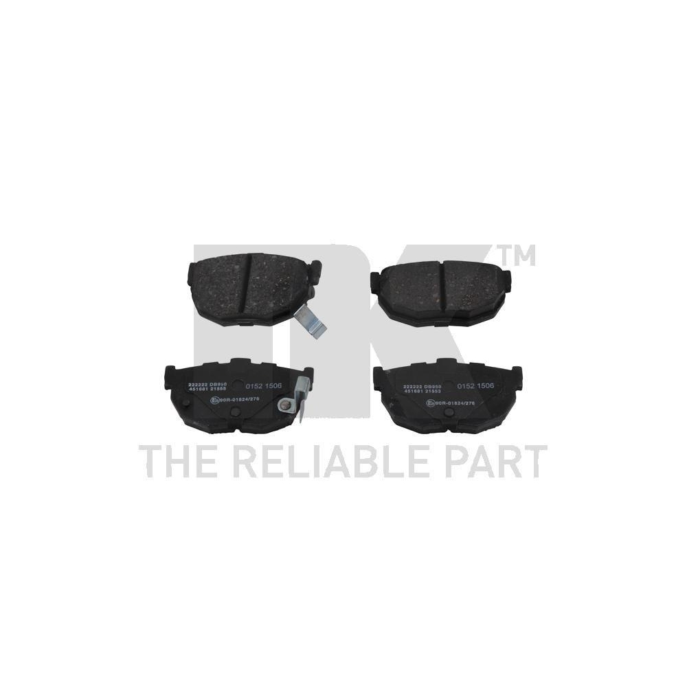 Bremsbelagsatz, Scheibenbremse NK 222222 f&uuml;r NISSAN HYUNDAI KIA, Hinterachse