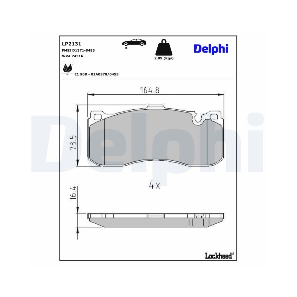 DELPHI LP2131 Bremsbelagsatz, Scheibenbremse f&uuml;r BMW MINI, Vorderachse