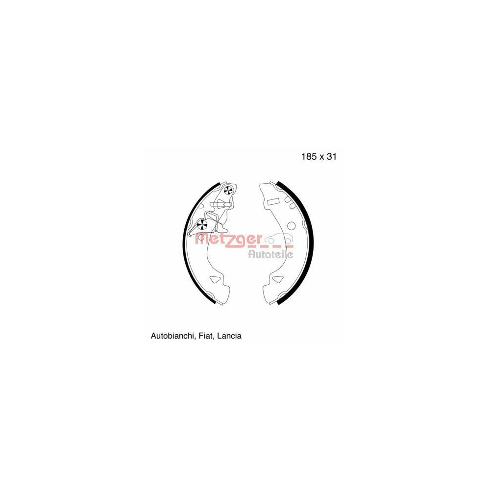Bremsbackensatz METZGER MG 586 f&uuml;r FIAT, Hinterachse