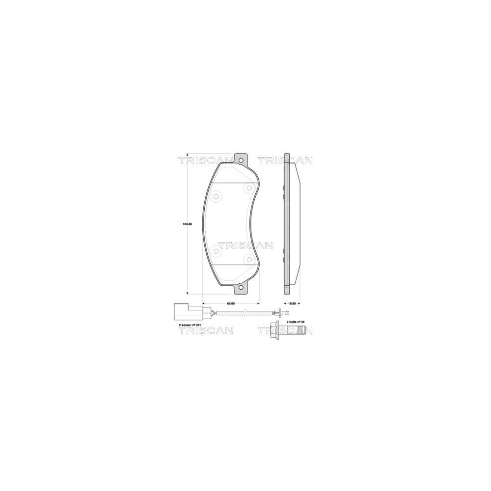 Bremsbelagsatz, Scheibenbremse TRISCAN 8110 16019 f&uuml;r FORD, Vorderachse