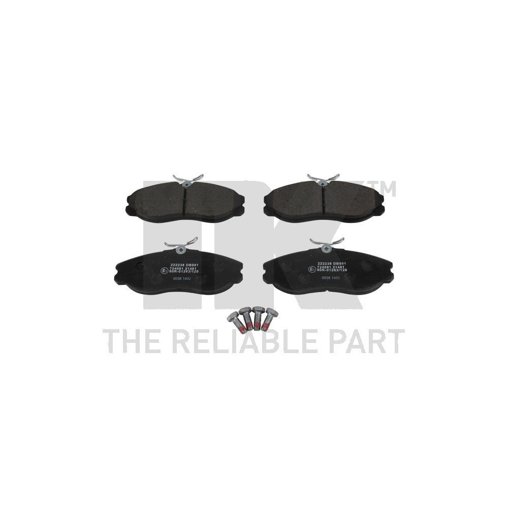 Bremsbelagsatz, Scheibenbremse NK 222238 f&uuml;r FORD NISSAN, Vorderachse