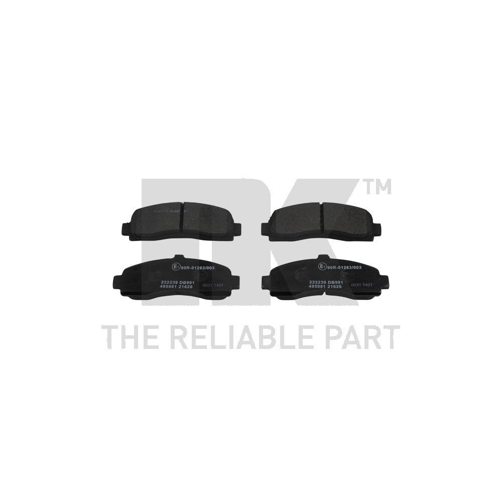 Bremsbelagsatz, Scheibenbremse NK 222239 f&uuml;r NISSAN, Vorderachse