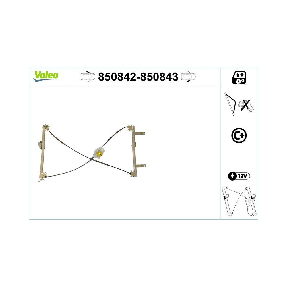 Fensterheber VALEO 850842 für PEUGEOT, vorne links
