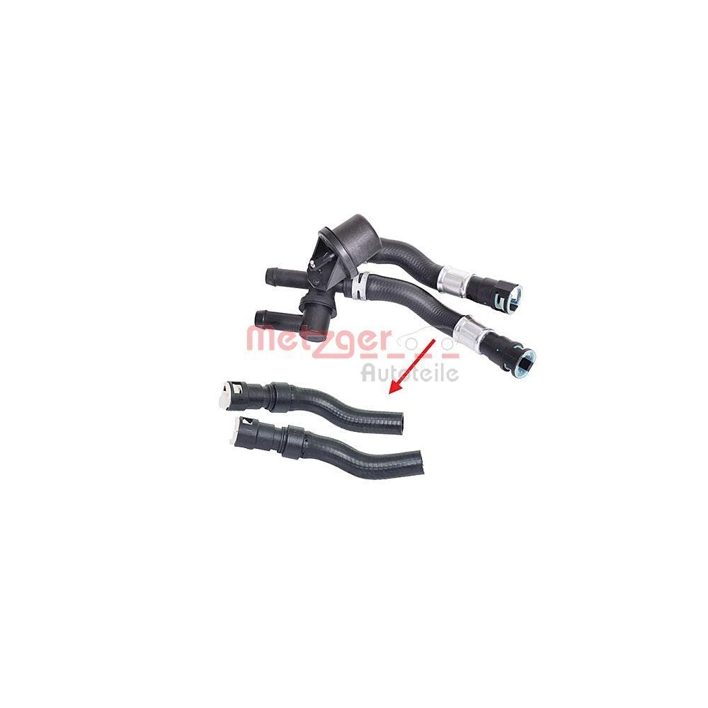 K&uuml;hlerschlauch METZGER 2420108 f&uuml;r FORD, f&uuml;r Fahrzeuge mit Klimaanlage