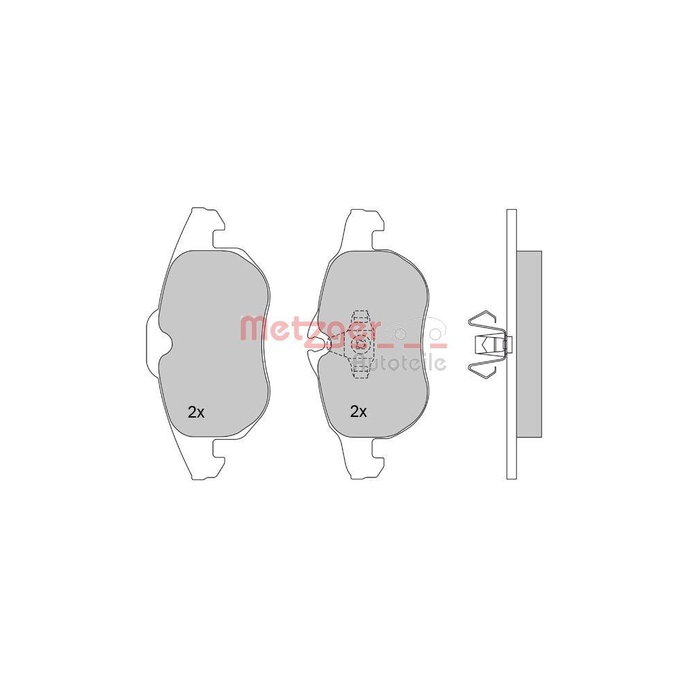 Bremsbelagsatz, Scheibenbremse METZGER 1170100 f&uuml;r FIAT OPEL SAAB VAUXHALL
