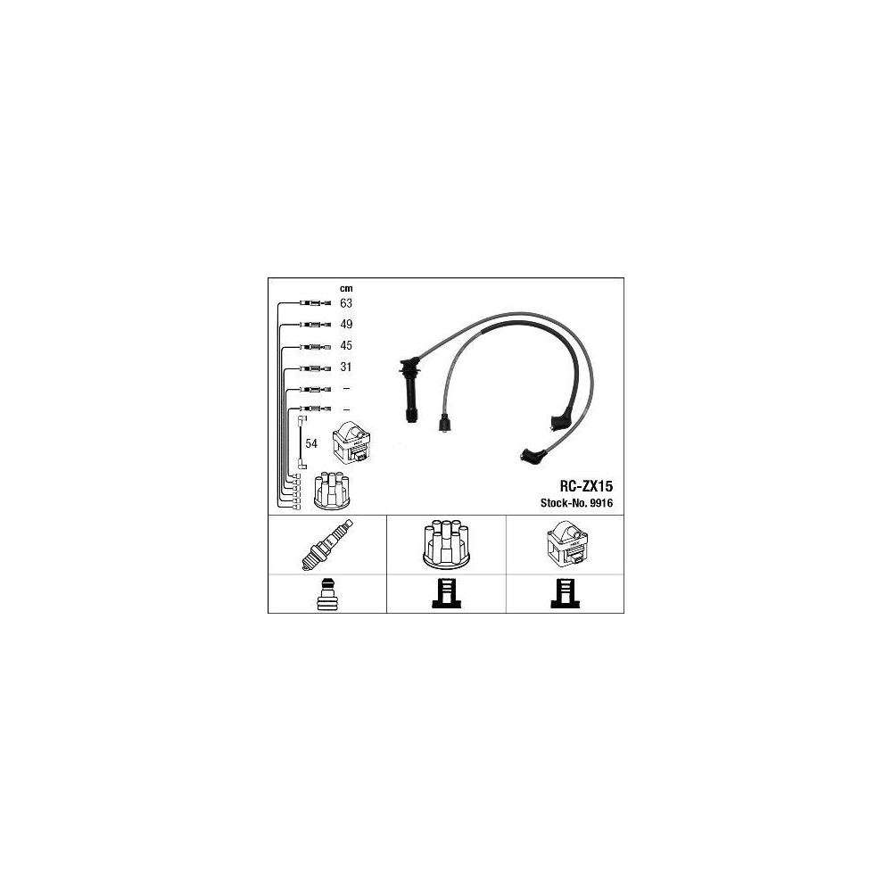 Zündleitungssatz NGK 9916 für MAZDA, für Fahrzeuge mit Zündverteiler