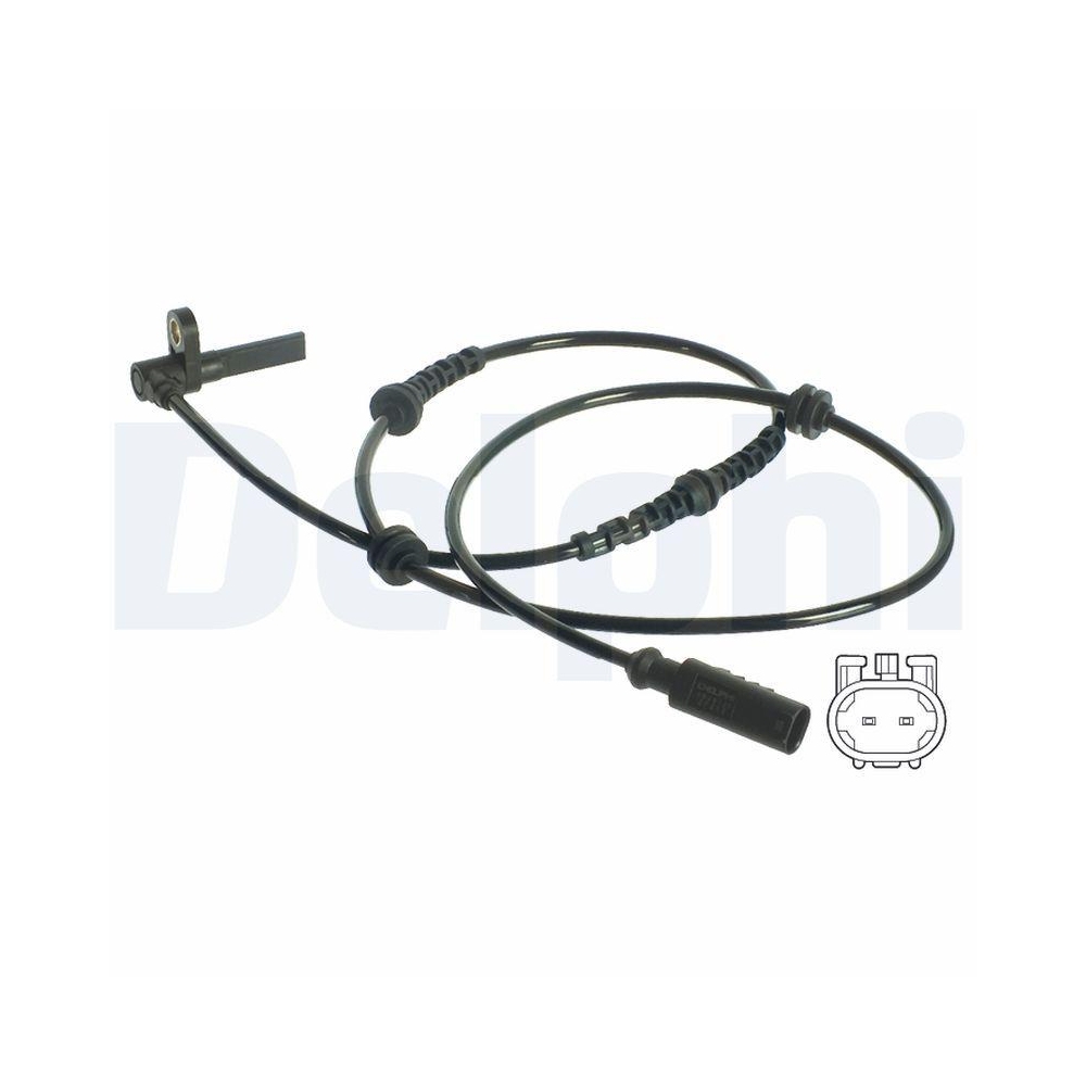 Sensor, Raddrehzahl DELPHI SS20129 für CITROËN FIAT PEUGEOT, Vorderachse