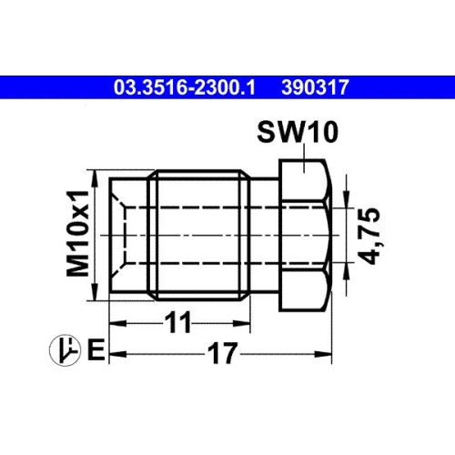 Überwurfschraube ATE 03.3516-2300.1 für