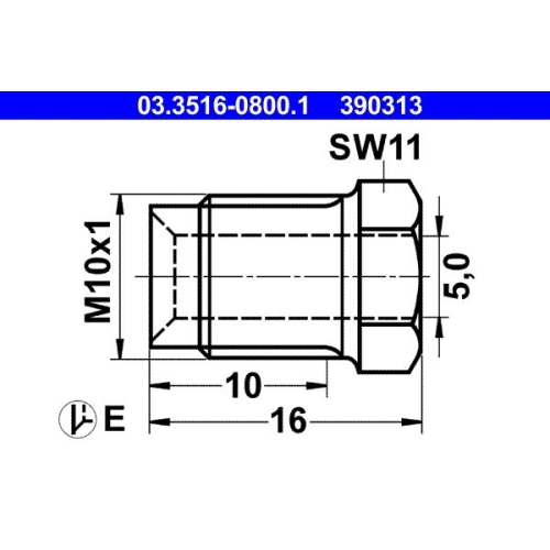 Überwurfschraube ATE 03.3516-0800.1 für