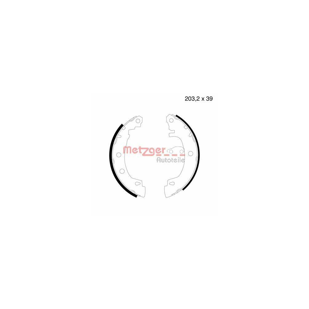 Bremsbackensatz METZGER MG 632 f&uuml;r RENAULT, Hinterachse