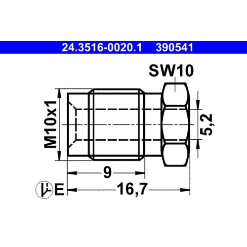 Überwurfschraube ATE 24.3516-0020.1 für