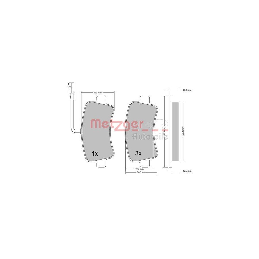 Bremsbelagsatz, Scheibenbremse METZGER 1170111 GREENPARTS f&uuml;r NISSAN OPEL