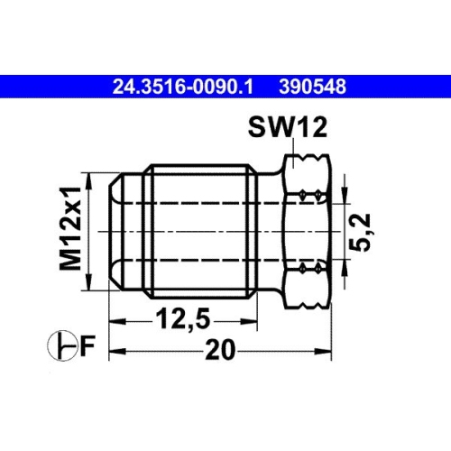 Überwurfschraube ATE 24.3516-0090.1 für