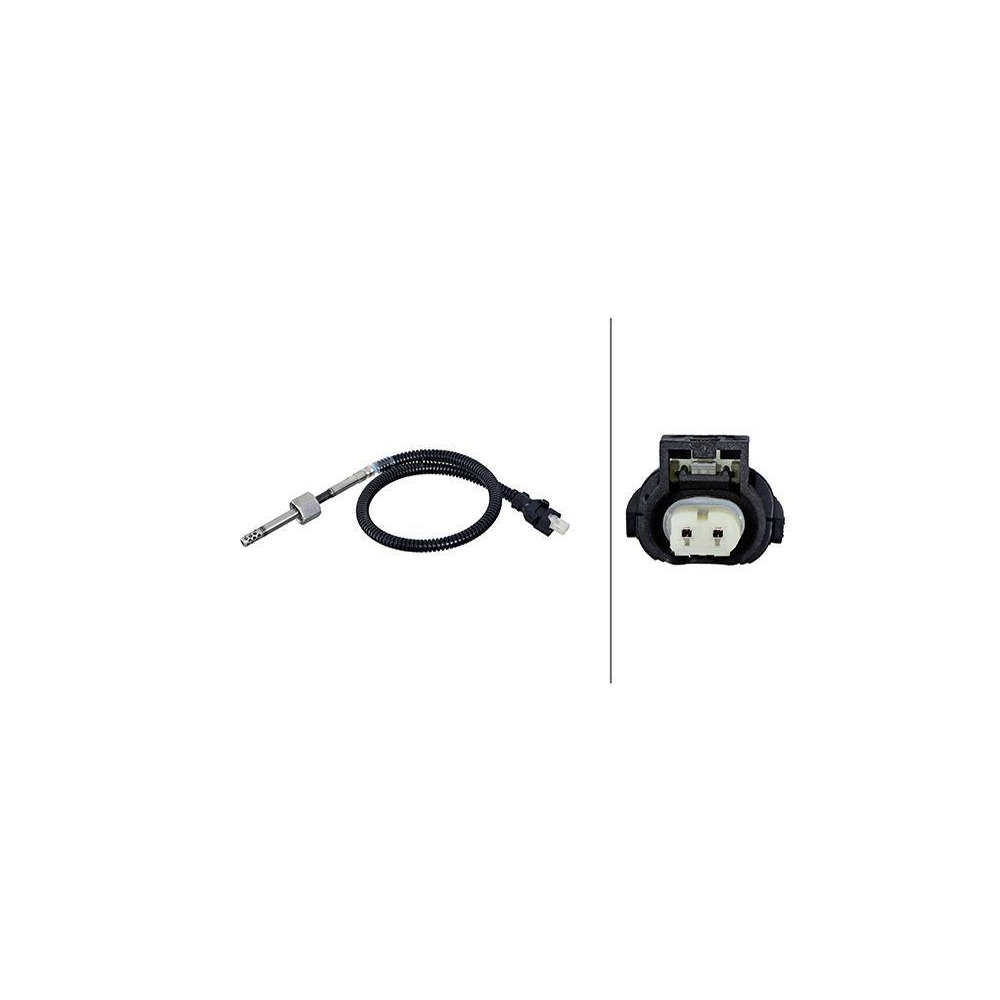 HELLA Sensor, Abgastemperatur 6PT 010 376-471 für MERCEDES-BENZ, hinten, links