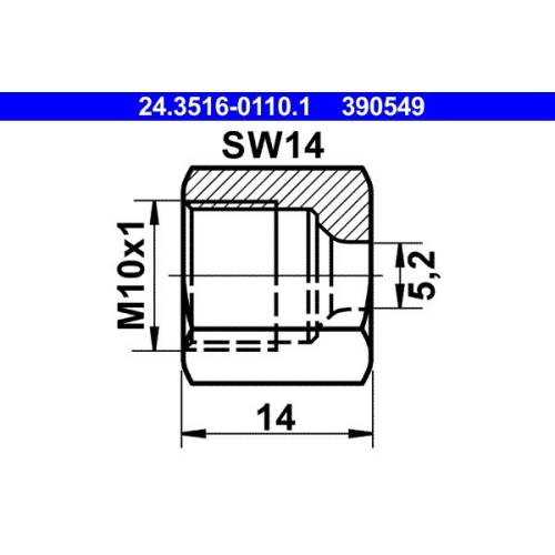 Überwurfmutter ATE 24.3516-0110.1 für