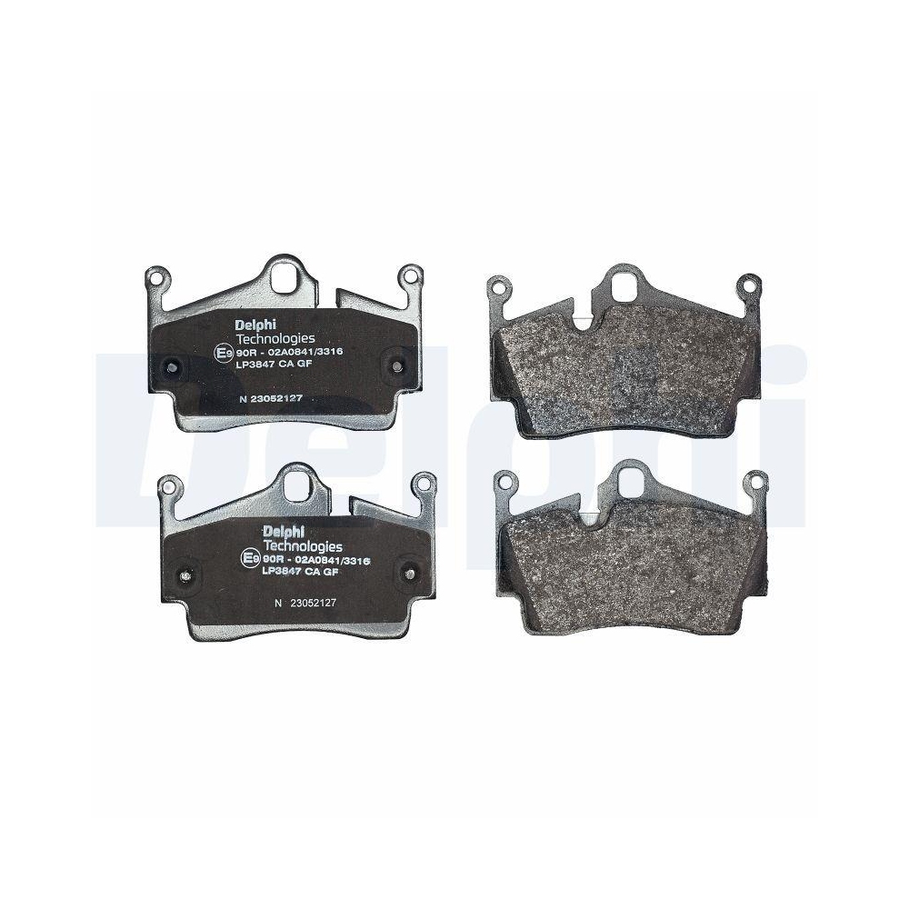DELPHI LP3847 Bremsbelagsatz, Scheibenbremse f&uuml;r PORSCHE, Hinterachse