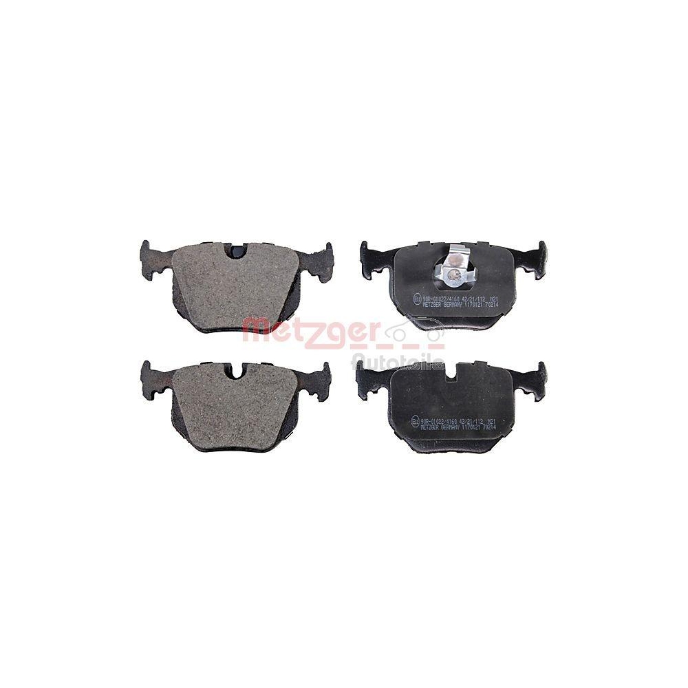 Bremsbelagsatz, Scheibenbremse METZGER 1170121 f&uuml;r BMW, Hinterachse