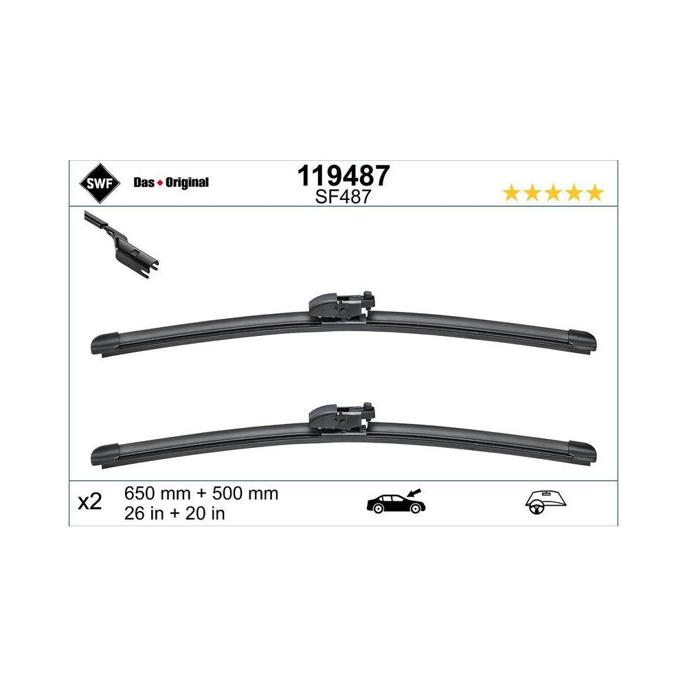 Wischblatt SWF 119487 DAS ORIGINAL SET für BMW BMW (BRILLIANCE), vorne
