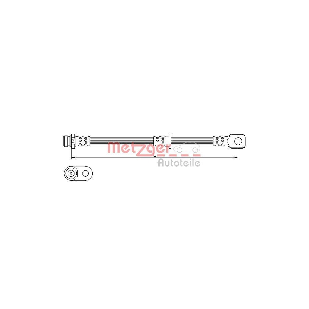 Bremsschlauch METZGER 4110636 f&uuml;r MITSUBISHI, Vorderachse links