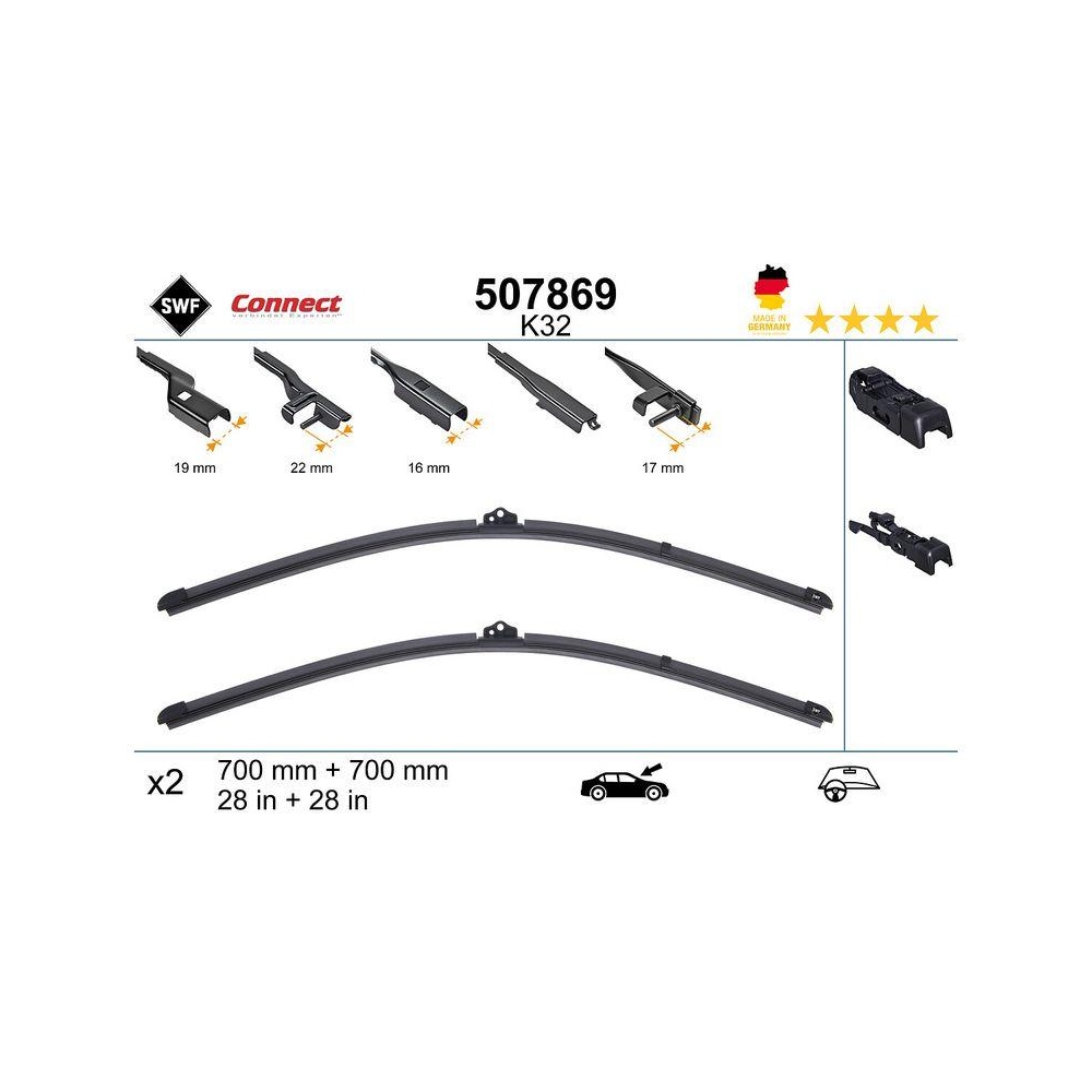 Wischblatt SWF 507869 CONNECT MADE IN GERMANY für, vorne
