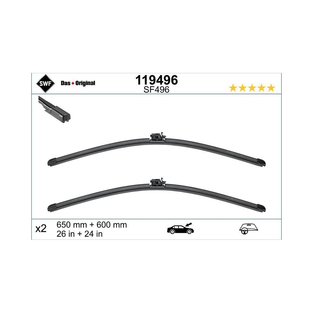 Wischblatt SWF 119496 DAS ORIGINAL SET für MERCEDES-BENZ, vorne