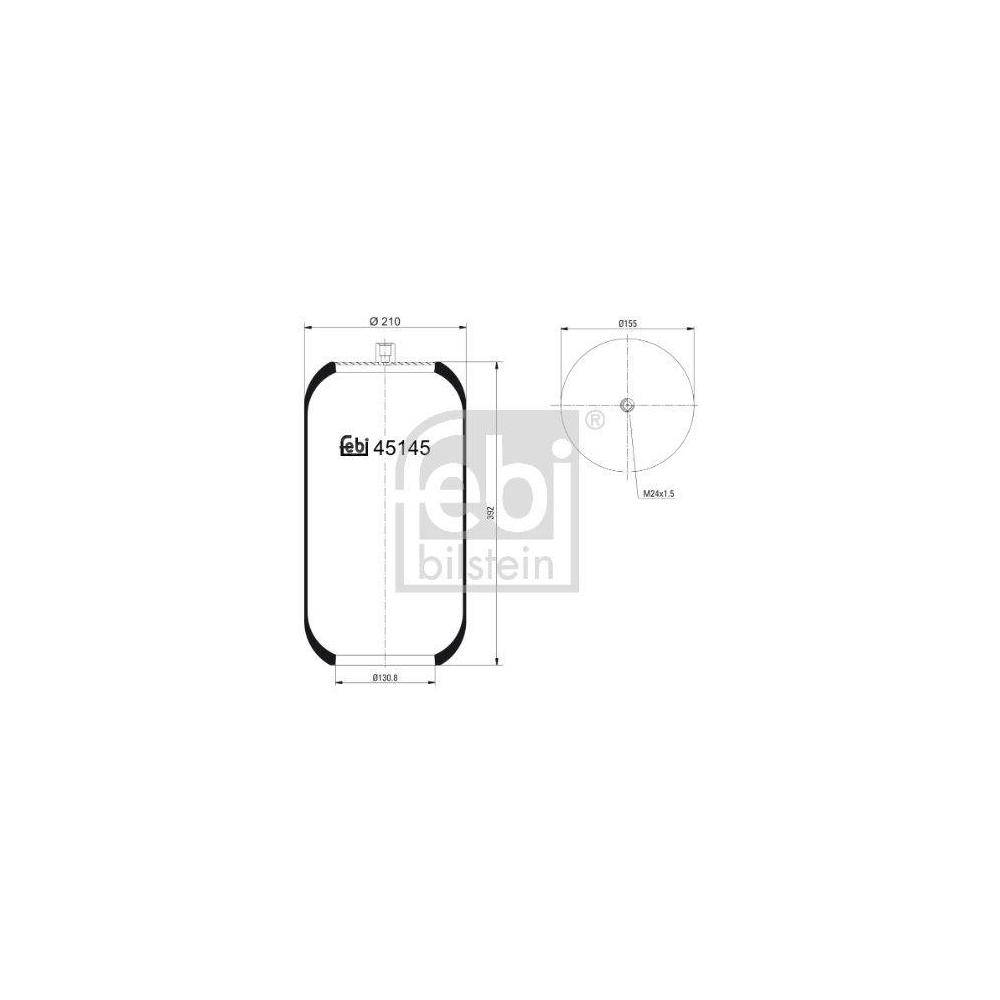 Federbalg, Luftfederung FEBI BILSTEIN 45145 für MERCEDES-BENZ EVOBUS SETRA